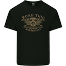 Road Trip Motorcycle Biker Motorbike Mens Cotton T-Shirt Tee Top Black