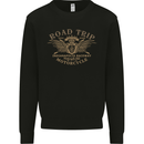 Road Trip Motorcycle Biker Motorbike Mens Sweatshirt Jumper Black