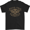Road Trip Motorcycle Biker Motorbike Mens T-Shirt 100% Cotton Black
