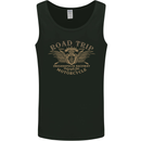 Road Trip Motorcycle Biker Motorbike Mens Vest Tank Top Black