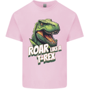 Roar Like a T-Rex Dinosaur Mens Cotton T-Shirt Tee Top Light Pink