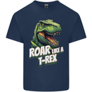 Roar Like a T-Rex Dinosaur Mens Cotton T-Shirt Tee Top Navy Blue