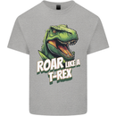 Roar Like a T-Rex Dinosaur Mens Cotton T-Shirt Tee Top Sports Grey