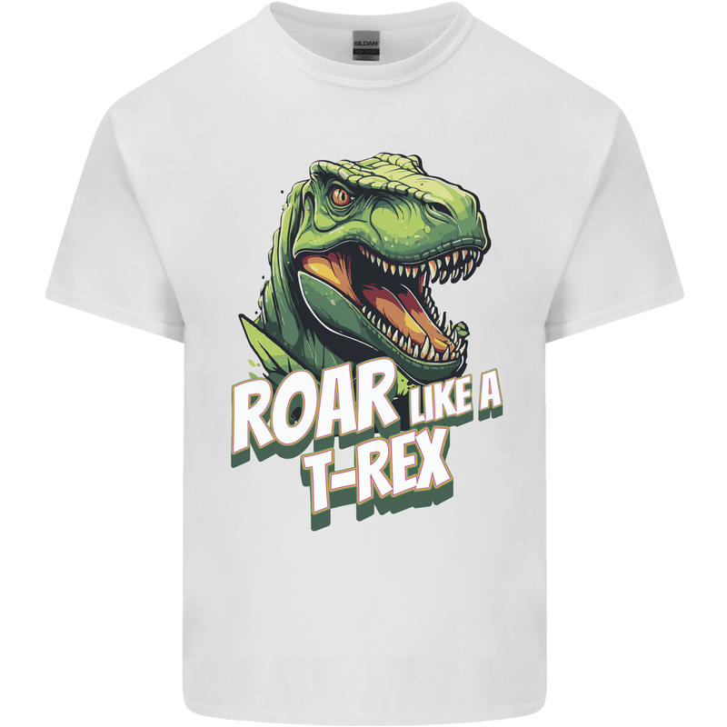 Roar Like a T-Rex Dinosaur Mens Cotton T-Shirt Tee Top White