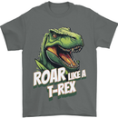 Roar Like a T-Rex Dinosaur Mens T-Shirt 100% Cotton Charcoal