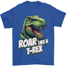 Roar Like a T-Rex Dinosaur Mens T-Shirt 100% Cotton Royal Blue