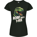 Roar Like a T-Rex Dinosaur Womens Petite Cut T-Shirt Black