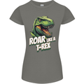 Roar Like a T-Rex Dinosaur Womens Petite Cut T-Shirt Charcoal