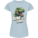 Roar Like a T-Rex Dinosaur Womens Petite Cut T-Shirt Light Blue