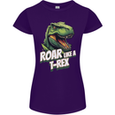 Roar Like a T-Rex Dinosaur Womens Petite Cut T-Shirt Purple