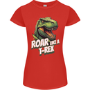Roar Like a T-Rex Dinosaur Womens Petite Cut T-Shirt Red