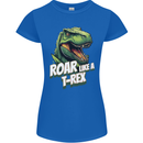 Roar Like a T-Rex Dinosaur Womens Petite Cut T-Shirt Royal Blue