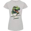Roar Like a T-Rex Dinosaur Womens Petite Cut T-Shirt Sports Grey