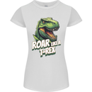 Roar Like a T-Rex Dinosaur Womens Petite Cut T-Shirt White
