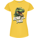 Roar Like a T-Rex Dinosaur Womens Petite Cut T-Shirt Yellow