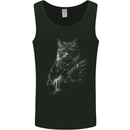 Rock Cat with an Electric Guitar Mens Vest Tank Top Black