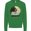 Rock Climbing Gravity Doesnt Exist Climber Kids Sweatshirt Jumper Irish Green