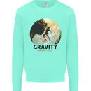 Rock Climbing Gravity Doesnt Exist Climber Kids Sweatshirt Jumper Peppermint