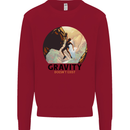 Rock Climbing Gravity Doesnt Exist Climber Kids Sweatshirt Jumper Red
