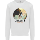 Rock Climbing Gravity Doesnt Exist Climber Kids Sweatshirt Jumper White