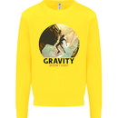 Rock Climbing Gravity Doesnt Exist Climber Kids Sweatshirt Jumper Yellow