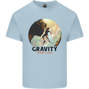 Rock Climbing Gravity Doesnt Exist Climber Mens Cotton T-Shirt Tee Top Light Blue