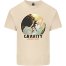 Rock Climbing Gravity Doesnt Exist Climber Mens Cotton T-Shirt Tee Top Natural