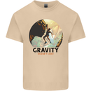 Rock Climbing Gravity Doesnt Exist Climber Mens Cotton T-Shirt Tee Top Sand