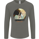 Rock Climbing Gravity Doesnt Exist Climber Mens Long Sleeve T-Shirt Charcoal