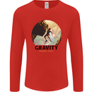 Rock Climbing Gravity Doesnt Exist Climber Mens Long Sleeve T-Shirt Red