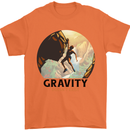 Rock Climbing Gravity Doesnt Exist Climber Mens T-Shirt 100% Cotton Orange