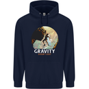 Rock Climbing Gravity Doesnt Exist Funny Climber Childrens Kids Hoodie Navy Blue