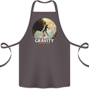Rock Climbing Gravity Doesnt Exist Funny Climber Cotton Apron 100% Organic Dark Grey
