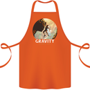 Rock Climbing Gravity Doesnt Exist Funny Climber Cotton Apron 100% Organic Orange