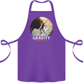 Rock Climbing Gravity Doesnt Exist Funny Climber Cotton Apron 100% Organic Purple