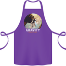 Rock Climbing Gravity Doesnt Exist Funny Climber Cotton Apron 100% Organic Purple