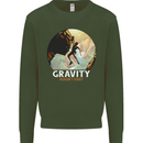 Rock Climbing Gravity Doesnt Exist Funny Climber Kids Sweatshirt Jumper Forest Green