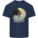 Rock Climbing Gravity Doesnt Exist Funny Climber Mens Cotton T-Shirt Tee Top Navy Blue