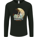Rock Climbing Gravity Doesnt Exist Funny Climber Mens Long Sleeve T-Shirt Black