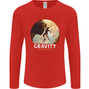 Rock Climbing Gravity Doesnt Exist Funny Climber Mens Long Sleeve T-Shirt Red