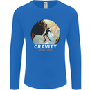 Rock Climbing Gravity Doesnt Exist Funny Climber Mens Long Sleeve T-Shirt Royal Blue