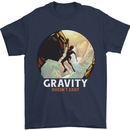 Rock Climbing Gravity Doesnt Exist Funny Climber Mens T-Shirt 100% Cotton Navy Blue