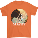 Rock Climbing Gravity Doesnt Exist Funny Climber Mens T-Shirt 100% Cotton Orange