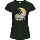 Rock Climbing Gravity Doesnt Exist Funny Climber Womens Petite Cut T-Shirt Black