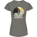 Rock Climbing Gravity Doesnt Exist Funny Climber Womens Petite Cut T-Shirt Charcoal
