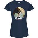 Rock Climbing Gravity Doesnt Exist Funny Climber Womens Petite Cut T-Shirt Navy Blue