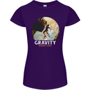 Rock Climbing Gravity Doesnt Exist Funny Climber Womens Petite Cut T-Shirt Purple