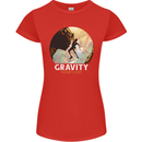 Rock Climbing Gravity Doesnt Exist Funny Climber Womens Petite Cut T-Shirt Red