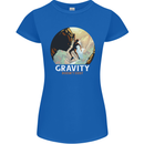 Rock Climbing Gravity Doesnt Exist Funny Climber Womens Petite Cut T-Shirt Royal Blue