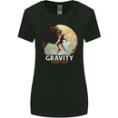 Rock Climbing Gravity Doesnt Exist Funny Climber Womens Wider Cut T-Shirt Black